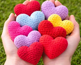 Crochet Heart Pattern PDF, Amigurumi Tutorial, Valentine Gift, Beginner Friendly, Keychain