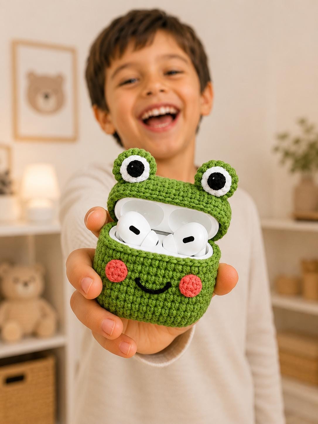Frog Airpods Case Crochet Pattern: Kawaii Green Amigurumi (PDF) - Etsy