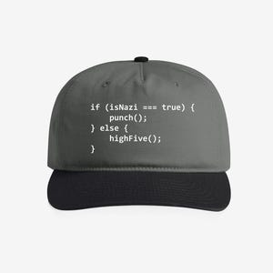 Boné antifascista de 5 painéis, boné com humor de programador, boné engraçado para protesto de código, presente progressista