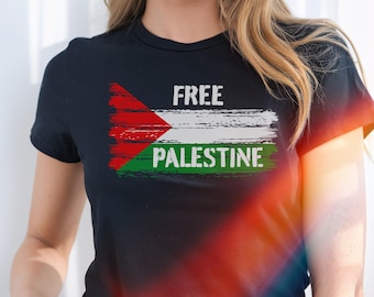 Haut court Palestine gratuit | T-shirt bébé militante pour femmes | Chemise de style rétro Pro Palestine