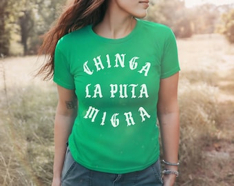 Chinga La Migra Baby Tee | Y2K Crop Fit | Immigrant Rights Women Top