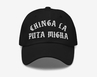 Gorra de papá Chinga La Migra / Gorra con correa bordada / Protesta contra ICE