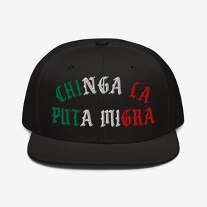 Chinga La Migra Snapback Hat | Mexico Colors | Abolish ICE Protest Cap