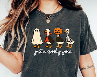 Just a Spooky Goose Halloween Shirt, Funny Halloween Goose Shirt, Goose in Halloween Costumes Shirt, Cute Horror Shirt, Spooky Goose Shirt