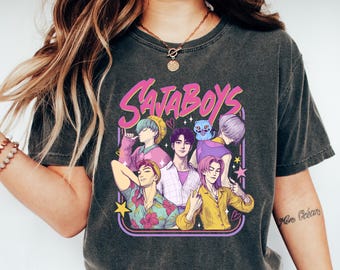 Saja Boys Boy Band Shirt, Kpop Demon Hunters Movie Shirt, Bootleg Retro Movie Shirt, Demon Hunters Merch Shirt, Saja Boys Fan Gift