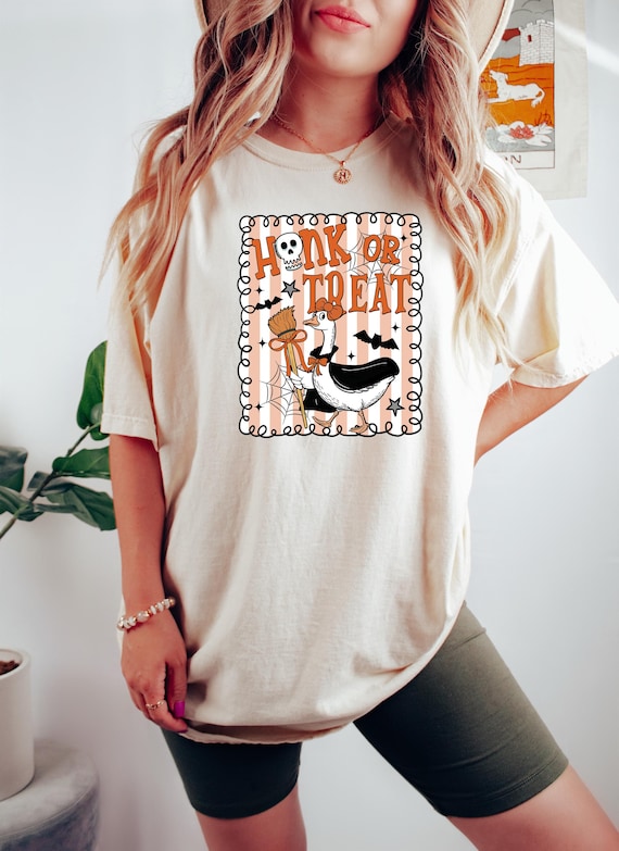 Honk Or Treat Goose Halloween Shirt, Fun Halloween Shirt, Girl Halloween, Honk or Treat, Spooky Shirt, Coquette Bow Shirt