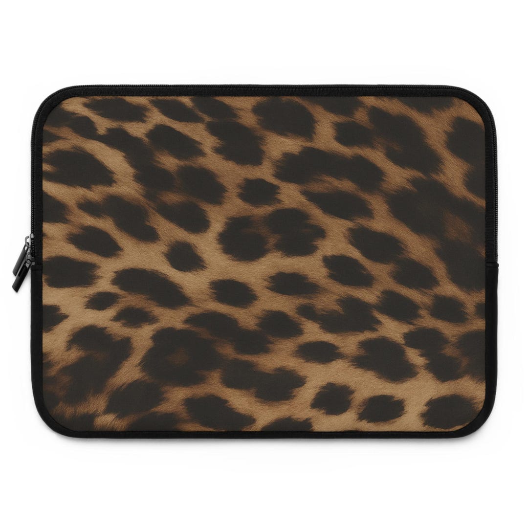 Leopard Print Laptop Sleeve, Animal Print Notebook Case, Padded ...
