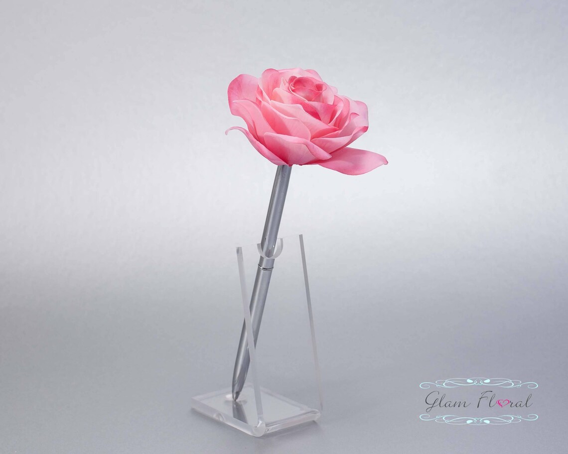 Rose Pink Glitter Three Piece Wedding Set - Guestbook, Pen, Knife & Server Set