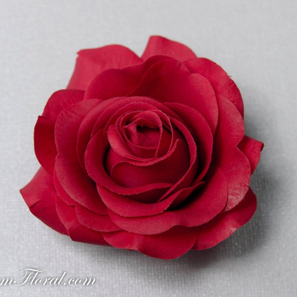 Red Rose Hair Clip. Real Touch Flowers. bride, prom, bridesmaids, Hair Fascinator, Hair Head Piece, Real Touch Flowers. Tea Rose Collection