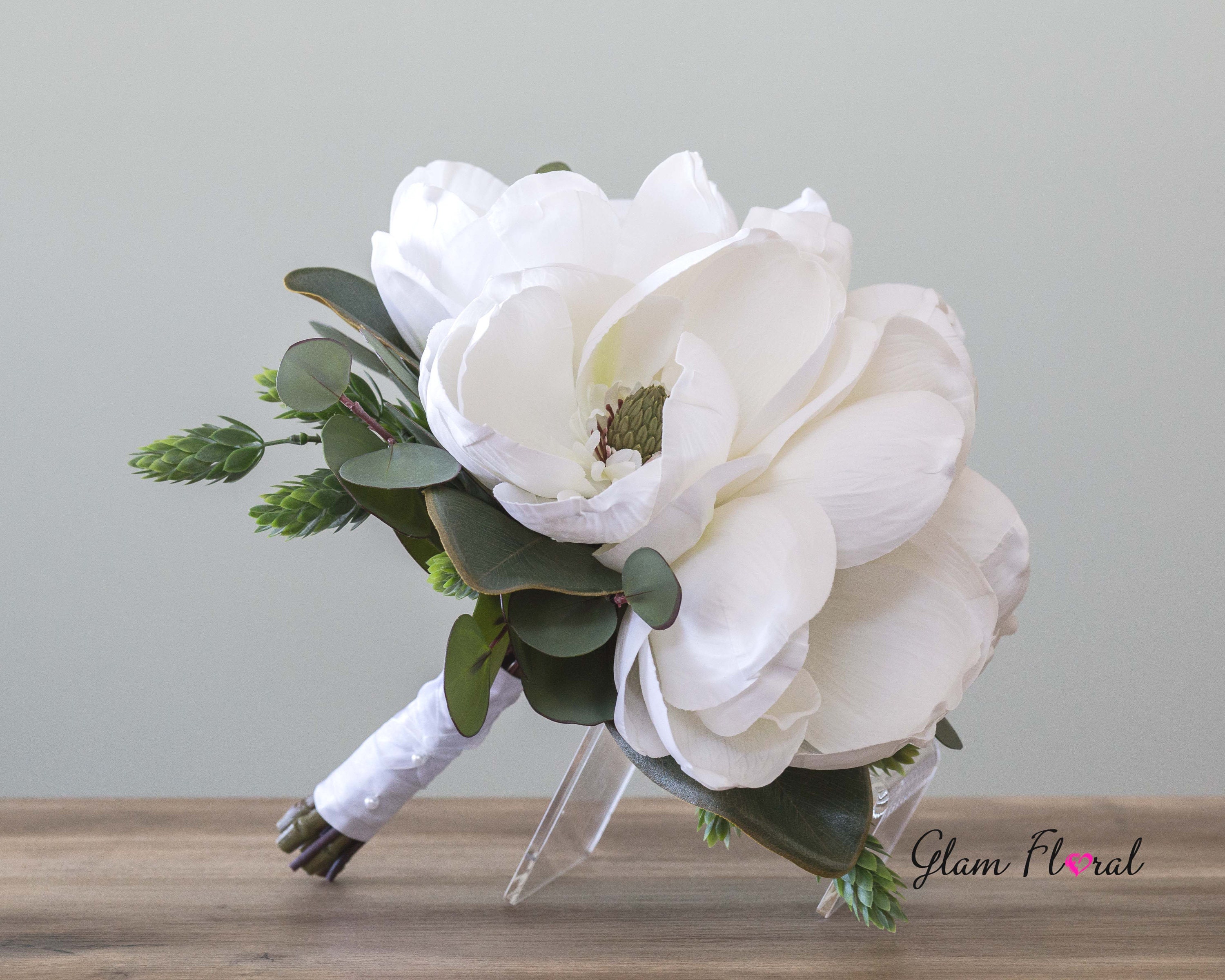 Real Touch Magnolia Wedding Bouquet Real Touch Flowers White - Etsy UK