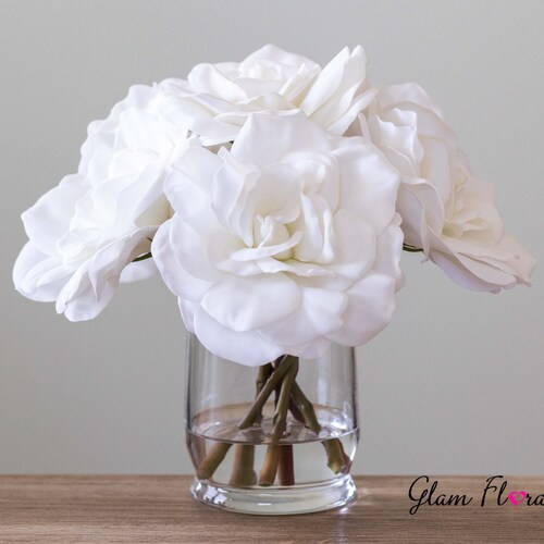 White Real Touch Gardenia Flower Arrangement. Gardenias in Etsy