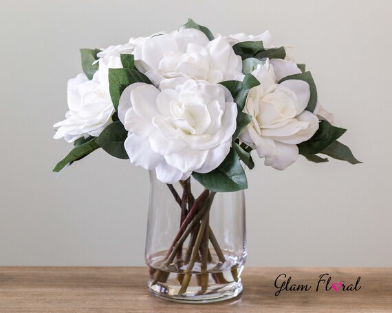 White Real Touch Gardenia Flower Arrangement Gardenias With - Artificial Gardenia Flowers White Real Touch Gardenia Flower Arrangement Gardenias With - Artificial Gardenia Flowers