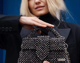 Crystal beaded bag, bambino, handmade, beads bag, accessories, на плечо, хрустальная сумка,сумка з кришталевих намистин, сумка из бисера