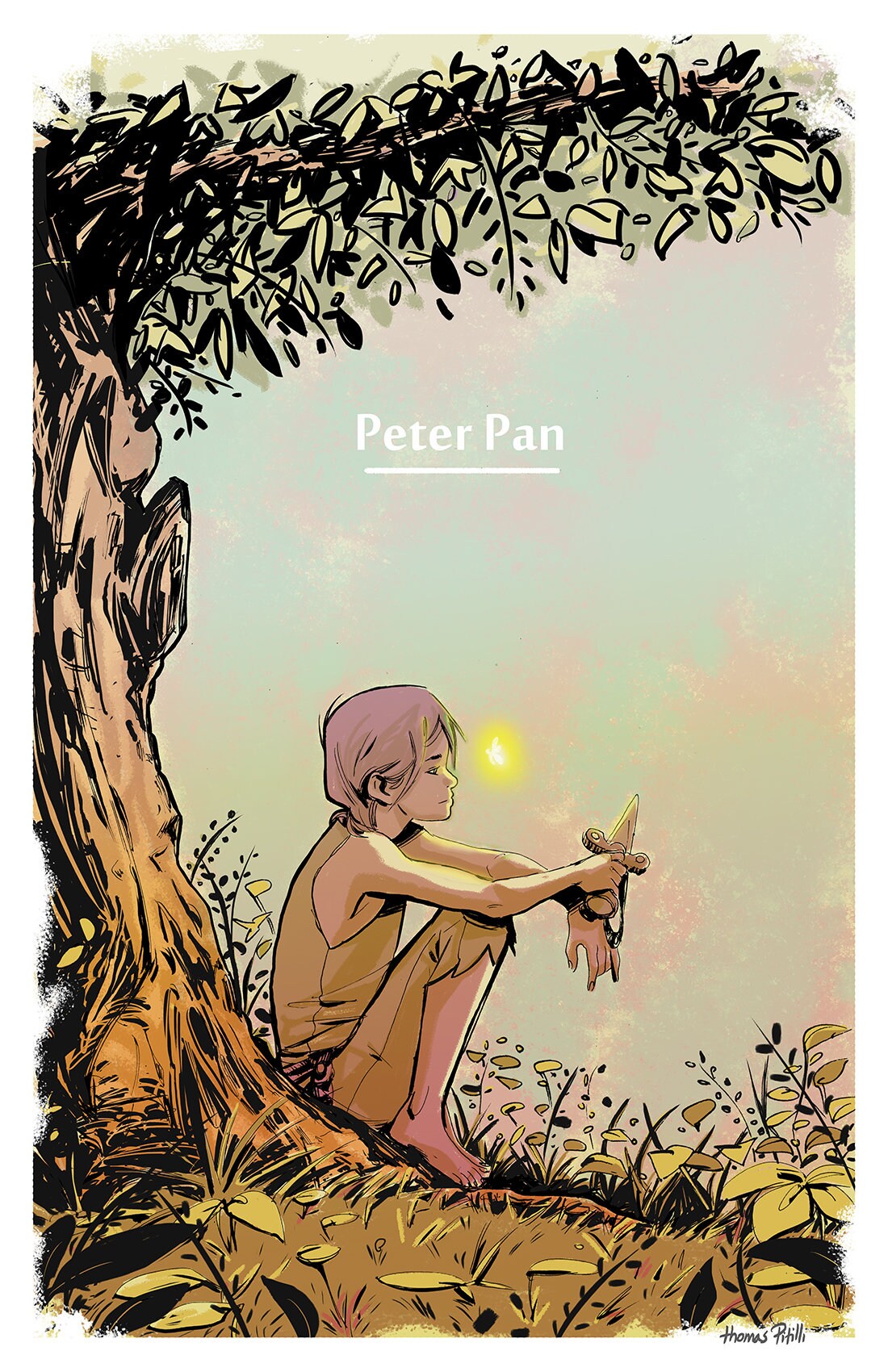 12X18 Peter Pan in Neverland, Illustrated Giclee Art Print, Wall Art ...
