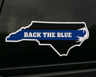 Calcomanía de vinilo "Blue Lives Matter" de Carolina del Norte: Apoyo a las fuerzas del orden