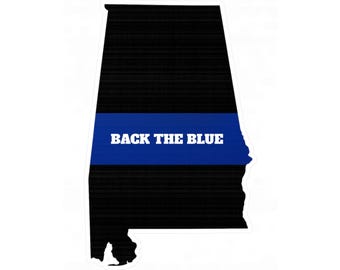 Alabama Thin Blue Line Vinyl Decal: Law Enforcement Support Sticker