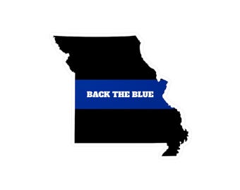 Calcomanía de Missouri Blue Lives Matter: Línea Azul Delgada