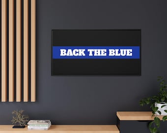 Arte en lienzo enmarcado Back the Blue: Decoración de apoyo policial