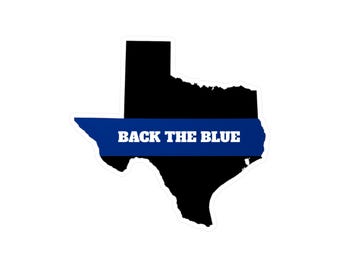 Calcomanía de la Línea Azul Delgada de Texas: Apoyo a las Fuerzas del Orden