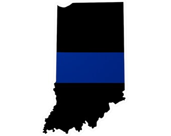 Calcomanía de la Línea Azul Delgada de Indiana: Apoyo a las Fuerzas del Orden