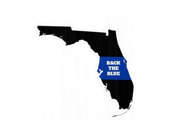Calcomanía de la Línea Azul Delgada de Florida: Apoyo a las Fuerzas del Orden