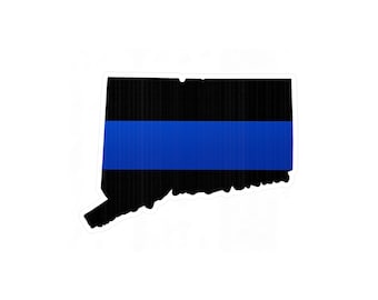 Connecticut Thin Blue Line Decal: Law Enforcement Support Sticker
