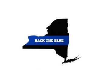 Calcomanía "New York Blue Lives Matter": Línea Azul Delgada para Auto