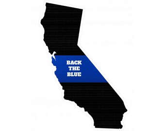 Calcomanía de la Línea Azul Delgada de California: Apoyo a las Fuerzas del Orden
