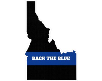 Calcomanía de vinilo "Idaho Blue Lives Matter": Línea Azul Delgada
