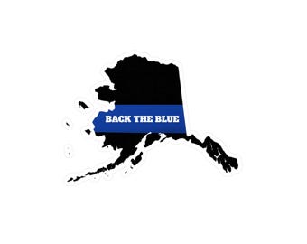 Alaska Thin Blue Line Decal: Law Enforcement Support Sticker