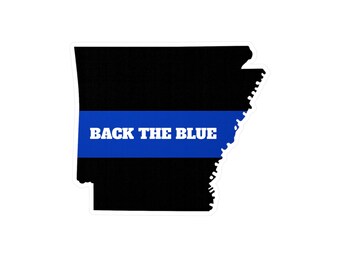 Arkansas Thin Blue Line Vinyl Decal: Law Enforcement Support
