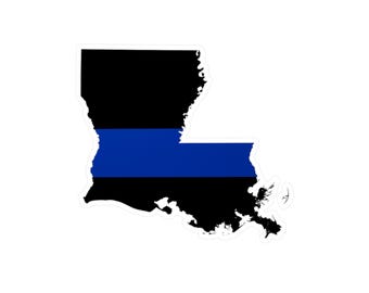 Calcomanía de vinilo de la delgada línea azul de Luisiana: Apoyo a las fuerzas del orden