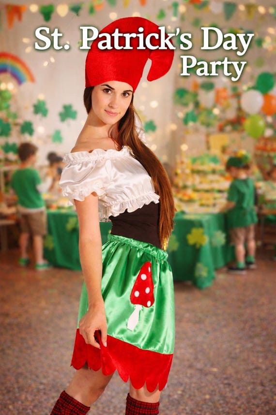 ladies st patricks day fancy dress Green Leprechaun Costume for Women/Irish Costume for Saint Day/ Parade Costume/ Fantasy Dress/Elf Dwarf Trolls Cosplay Outfit multifunction