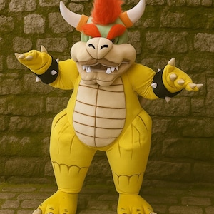 Bowseer Fursuit Costume Adult / Super Marioio Cosplay Mascot Suit / King Koopa Outfit / Gamer Halloween
