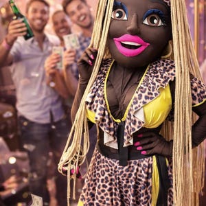 Disfraz de mascota de stripper/Traje para despedida de soltera/Disfraz de humor para adultos/Disfraz de baile/Traje para espectáculo de cumpleaños/Mascota personalizada