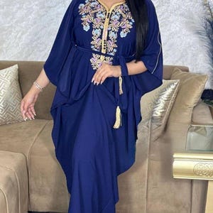 Moroccan Embroidered Caftan with matching shoes – Boho Chic Farasha Dress for Women – Handmade Traditional Caftan for Special Occasions