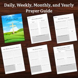Prayer Guide Printable | Prayer Journal PDF | Daily Weekly Monthly Yearly Prayer Journal