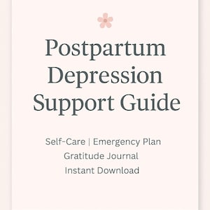 Ajuda para mães com depressão pós-parto | Plano de autocuidado + Cartão de emergência | PDF para impressão