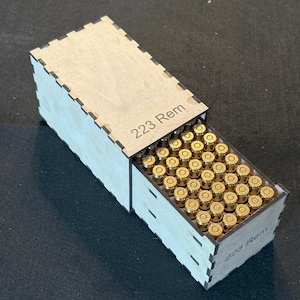 223 Rem/5.56 弾薬箱 SVG レーザーファイル 3 mm 合板用 (デジタルファイル)