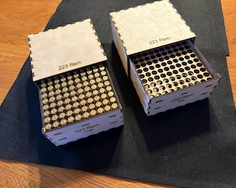 223/5.56x45mm Ammo Box 100 Round SVG Laser File for 3mm Plywood (Digital File)