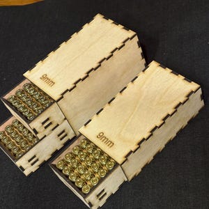 Archivo láser SVG de caja de munición de 9 mm para contrachapado de 3 mm (archivo digital)