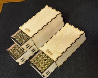 9mm Ammo Box SVG Laser File for 3mm Plywood (Digital File)