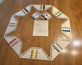 Marble Chase Game, Digital SVG, Ai, DXF and Lightburn files for Laser Engraving