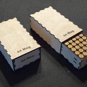 44 Mag Ammo Box SVG laserfil för 3 mm plywood (digital fil)