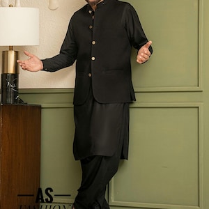 Men&#39;s Black Nehru Jacket Waistcoat: Formal Suit Vest
