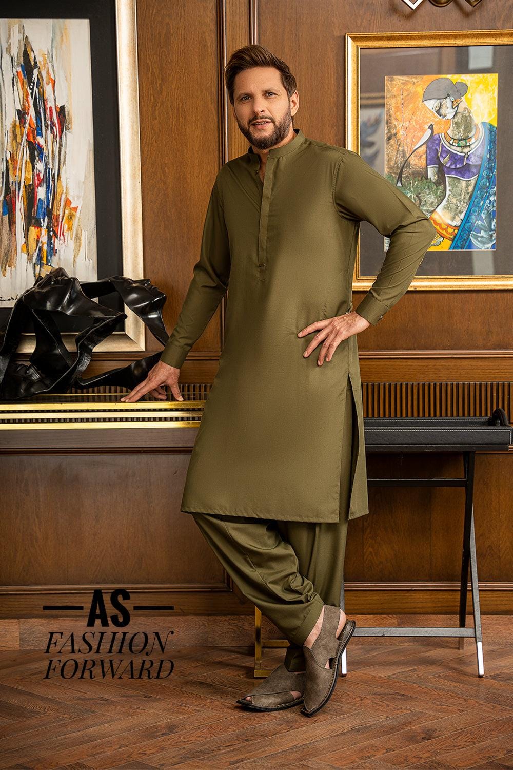 Green Salwar Kameez Men