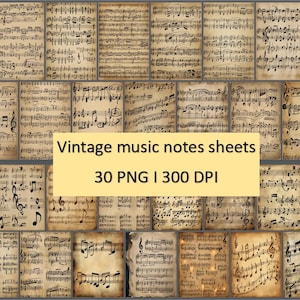 Vintage Music Notes Junk Journal: DIY Craft Kit (PDF Files Included)