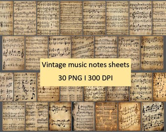 Vintage Music Notes Junk Journal: DIY Craft Kit (PDF Files Included)