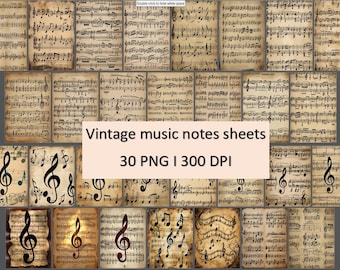 Handmade Junk Journal with Music Notes, Vintage Music Sheets, Craft Journal, Scrapbooking Essentials