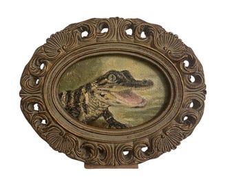 Custom Pet Portrait Commission Miniature Portrait: Framed Oil Painting